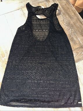 Roxy Black Crochet Tank with Racerback